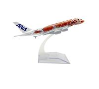 WJXNNON For JapanAll Nippon Airways A380 Alloy Aircraft Model Ornaments Collection 16cm(380turtleorange)
