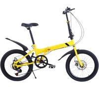WJYCGFKJ 14/16/20 Inch Adult Folding bike, 6-Speed Carbon Steel Lightweight Folding Bicycle with Adjustable Seat and Handlebars,Shock Absorbers Dual V-brake Heavy Duty Pedal Bike for Men and Women