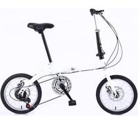 WJYCGFKJ 14/16/20 Inch Adult Folding bike, 6-Speed Carbon Steel Lightweight Folding Bicycle with Adjustable Seat and Handlebars,Shock Absorbers Dual V-brake Heavy Duty Pedal Bike for Men and Women