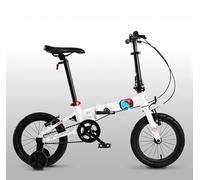 WJYCGFKJ 14Folding Bicycle Front and Rear Carbon Steel Frame Variable Speed Adult Bicycle Super Lightweight Student Folding Bike,Height Adjustable Seat,Disc Brake Foldable