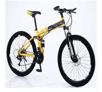 WJYCGFKJ 26-Inch 21-Speed Foldable Mountain Bike with High-Carbon Steel Frame and Mechanical Disc Brakes - Flexible 21-Speed Drivetrain， Foldable for Compact Storage, Ideal for Adults and Teens