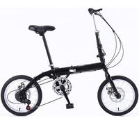 WJYCGFKJ Folding Bikes For Adults 14/16 Inch, Foldable Bike With Double V Brake, Dual Brakes, Shock Absorbers, Fold Up Bikes City Bike For Adults Men Women Teens