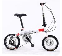 WJYCGFKJ Folding Bikes For Adults 14/16 Inch, Foldable Bike With Double V Brake, Dual Brakes, Shock Absorbers, Fold Up Bikes City Bike For Adults Men Women Teens