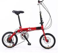 WJYCGFKJ Folding Bikes For Adults 14/16 Inch, Foldable Bike With Double V Brake, Dual Brakes, Shock Absorbers, Fold Up Bikes City Bike For Adults Men Women Teens