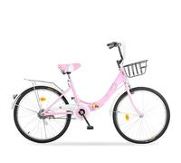 WJYCGFKJ Folding Bikes For Adults 22 Inch, Foldable Bike With Double V Brake, Adjustable Height Lightweight Folding Bicycle, Fold Up Bikes City Bike For Adults Men Women Teens