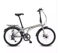 WJYCGFKJ Lightweight Aluminium Folding Bike for Adults, 7-Speed Disc Brakes, 20" Commuter Bike with Mudguards & Rack, Supports 150kg, 155-190cm Height，cement gray, black, and pearl white