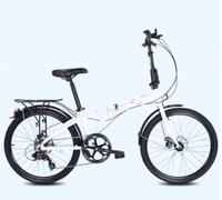 WJYCGFKJ Lightweight Aluminium Folding Bike for Adults, 7-Speed Disc Brakes, 20" Commuter Bike with Mudguards & Rack, Supports 150kg, 155-190cm Height，cement gray, black, and pearl white