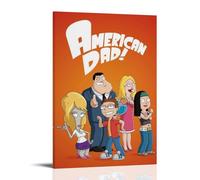 WJYCHEND American Dad! Classic Anime Series Canvas Poster Wall Art Decorative Painting Bedroom Painting Posters24x36inch(60x90cm) Frame-style