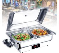 WJYTDHIQS Buffet Server Warming Tray Hot Plates Warmer For Keeping Food Warm 9l Electric Chafing Dishes With Touch Display 600w Fast Heating 30℃-90℃ Adjustment, 1/2-size