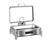 WJYTDHIQS Electric Chafing Dish Stainless Steel Buffet Heater, 9L Large Capacity Food Warming Pot, Buffet Servers and Warmers Set, 600w Fast Heating 30℃-90℃ Adjustment, 9 l, 1/3-size