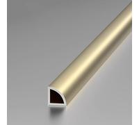 WJYWX Tile Profile Quarter Circle Trim 125CM (2 Pieces) - Ceramic Edge Protector For Tiles, Long Tile Strip For Bathroom, Office, Hotel & School Use(Matte gold,10x10mm)