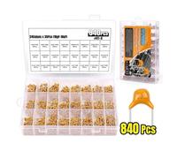 WJZJSVWTAU 840Pcs Ceramic Capacitor Kit 10pF-10uF Monolithic Ceramic Capacitor Assortment Kit 24Values x 35Pcs 10pF 20pF 22pF 30pF diy supplies