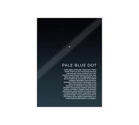 WJZJSVWTAU Inspirational Astronomy Poster - Pale Blue Dot, Voyager 1's View of Earth from 3.7 Billion Miles Away, Encourages Perspective and Curiosity about the Universe(Framed,08x12inch(20x30cm))