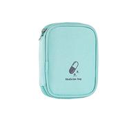 WJZWQZ Small First Aid Bag Empty, Portable Travel Pill Bag Double Zipper First Aid Pouch with Handle for Family Outdoors Hiking, Green