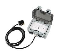WK Electrical - Weatherproof Outdoor Double Switched Power Extension Socket, 3 Meter cable, IP66 Rated, 13 Amp, USB A+C (20W PD3.0)