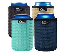 WK IEASON 12oz Standard Can Sleeves Insulators Holder Non-Slip Neoprene Can Cooler for Coco cola, White Claw and More(Black/Cool Mint/Dark Blue/Khaki)