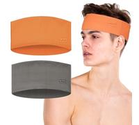 WK IEASON 2 Pcs Sport Headband for Men and Women, Elastic Wide Workout Headband for Running, Cycling, Yoga, Dominating Your Competition - Performance Stretch & Moisture Wicking