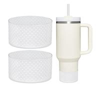 WK IEASON 2 Pcs Tumbler Bottom Protector Boot for Stanley Quencher Adventure 40oz & Stanley IceFlow 20oz 30oz and Compatible with Hydro Flask Water Bottle 12oz 21oz 24oz(Diamond Clearx2)