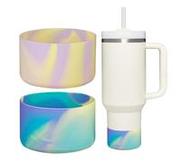 WK IEASON 2 Pcs Tumbler Bottom Protector Flask Silicone Boot for Stanley Quencher Adventure 40oz & Stanley IceFlow 20oz 30oz for Hydro Flask Wide Mouth 12oz 21oz 24oz(Mix Yellow Purple/Purple Yellow)