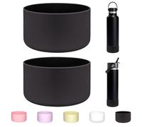 WK IEASON 2Pcs Protective Silicone Base Boot 12-24oz for Hydro Flask Wide Mouth/Standard Mouth, Anti-Slip Silicone Cover Bumper Compatible with Stanley Tumbler 40oz 30oz 20oz-2.83inch Bottom Diameter