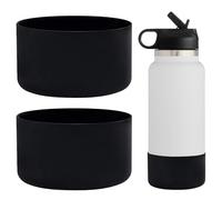 WK IEASON 2Pcs Protective Silicone Base Boot for Hydro Flask 32OZ 40OZ Wide Mouth, Anti-Slip Silicone Sleeve Cover Bumper for Owala Freesip/Flip/Twist 40OZ Flask Water Bottle-3.56inch Bottom Diameter