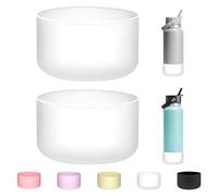 WK IEASON 2Pcs Protective Silicone Base Boot for Hydro Flask 32OZ 40OZ Wide Mouth Flask Water Bottle,Anti-Slip Silicone Sleeve Cover Bumper for Hydro Water Bottle Accessories 3.56inch Bottom Diameter