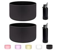 WK IEASON 2Pcs Protective Silicone Base Boot for Hydro Flask 32OZ 40OZ Wide Mouth Flask Water Bottle,Anti-Slip Silicone Sleeve Cover Bumper for Hydro Water Bottle Accessories 3.56inch Bottom Diameter