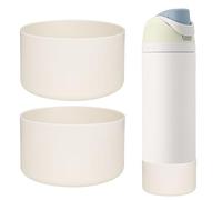 WK IEASON 2Pcs Silicone Water Bottle Boot for Owala 32oz, Protective Flask Bottom Cover Base for Owala FreeSip Twist and Flip Flask Bottles (Creamx2, 32OZ)