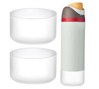 WK IEASON 2Pcs Silicone Water Bottle Boot for Owala 40oz, Protective Flask Bottom Cover Base for Owala FreeSip Twist and Flip Flask Bottles (Clearx2, 40OZ)