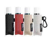 WK IEASON Lipstick Sleeve Lip Balm Holder Keychain Clip On Chapstick Holder Sleeve (Black/red/Grey/Beige)