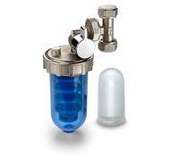 WK Polyphosphate Dispenser Rotatable with By-Pass | 1/2 Inch Attachments | Transparent Shatterproof Pot | Anti-Limescale and Anti-Corrosion Protection for Plumbing and Sanitary Systems
