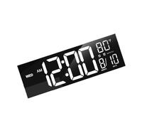 WKabnkn 16" Digitals Wall Timepieces With Color Changing Light Two Alarms Wide Display Auto DST And Temperature Gauges Atmospheres Light