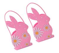 WKabnkn 2Pieces Easter Rabbits Fabric Candy Holders Colorful Rabbits Bags Candy Box For Kids And Family Activities Family Fun