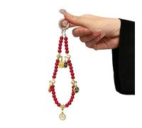WKabnkn Chinese New Year Phone Lanyard Featuring Beaded Pattern Giving Featuring 5 Prosperity Gods PVC Phone Lanyard For Travel