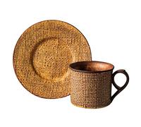 WKabnkn Coffee Cup Coffee Mugs Espresso Cups Great Cappuccinos Cup with Saucer Pottery 2 Colors Drinking Lover Cups Reusable