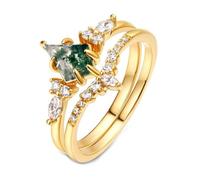 WKabnkn Elegant Twin Set Featuring Moss And Green Water Grass Dazzling Decorations Embelished Adornments Stackable Set