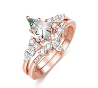 WKabnkn Elegant Twin Set Featuring Moss And Green Water Grass Dazzling Decorations Embelished Adornments Stackable Set