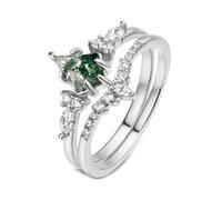WKabnkn Elegant Twin Set Featuring Moss And Green Water Grass Dazzling Decorations Embelished Adornments Stackable Set
