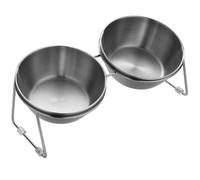 WKabnkn Elevated Pet Feeding Station Splash Proof For Comfortable Dogs Dining Feeding Bowl Heavy Duty Stainless Steel Cats Dog Bowl Set