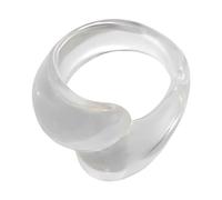 WKabnkn Fashionable Irregular Geometric Acrylic Rings For Women Girls Trendy Water Droplets Acrylic Rings Party Accessories Personality Charm