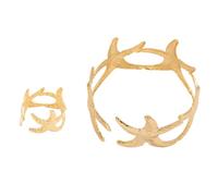 WKabnkn Geometric Starfishes Open Cuff Jewelry Set Daily Wear Hollow Opening Rings Suitable For Fashion Woman Girls Retro Sea Jewelry