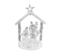 WKabnkn LED Light Acrylic Christmas Manger Scene Elegant Holy Nativity Figure Ornament Decors Clear Tabletop Decoration Pieces Nativity Set