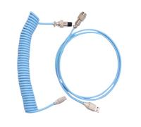 WKabnkn Metal Aviation Connectors Coiled USB Type C Cable For Mechanical Keyboards Aviation Spirals Paracord Detachable