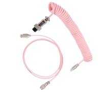 WKabnkn Metal Aviation Connectors Coiled USB Type C Cable For Mechanical Keyboards Aviation Spirals Paracord Detachable