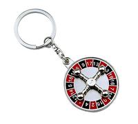 WKabnkn Metal Keyring With Rotatable Roulette Wheel Fashion Interactive Keychain Chip Lucky Roulette Keychain Jwelry Chip Lucky Unique Gift Option