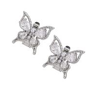 WKabnkn Secure Ear Clip With Butterfly Pearls Accent Lightweight Electroplated Coppers For Various Headphones Secure Ear Accessories For FreeClip