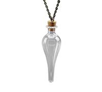 WKabnkn Vintage Glass Bottle Necklace Cork Potion Lucky Water Drop Amulets Sweater Chain Fshion Jewelry Girls Glass Amulets Neck Jewelry