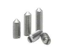 WKAIYUAN 10pcs M2.5 DIN553 A2-70 304 Stainless Steel Slotted Tip Set Screw Machine Thread Cone Point Grub Screws(8mm)