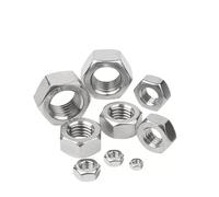 WKAIYUAN 5/10/ 20/ 50pcs M1 M1.2 M1.4 M1.6 M2 M2.5 M3 M3.5 M4 M5 M6 M8 304 Stainless Steel Hex Hexagon Nut DIN934(M2.5 x50pcs)