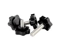WKAIYUAN Copper Core M5 M6 M8 Carbon Steel Hand Knob Screws Bolt Plastic Star Shape Head Thread Clamping Thumb Handle Machine Screw Bolts(5PCS,M8x16 D32)
